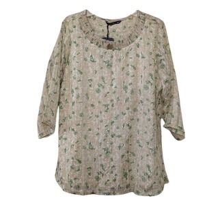 Elxsi D'Signers Creativit Elegant Blouse Indian Inspired 3/4 Sleeve XL